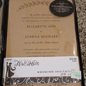 Studio His & Hers Wedding Invitations - Gold